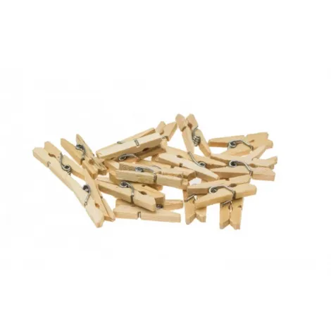 Klamerki drewniane Brewis 25mm Naturalne, 20szt